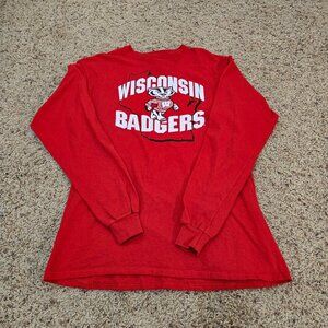 Wisconsin Badgers Red Long Sleeve Shirt Adult Size Medium NWOT